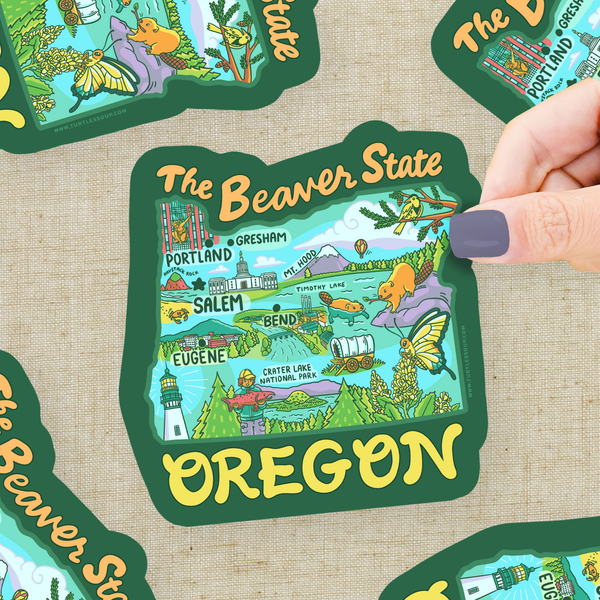 Oregon Map Vinyl Sticker