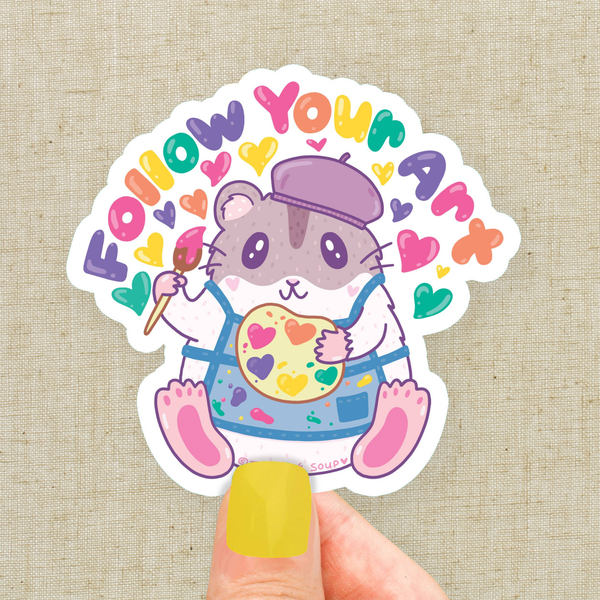 Artsy Hamster Vinyl Sticker