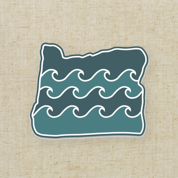 Oregon Waves Sticker - 3.5" Vinyl Sticker