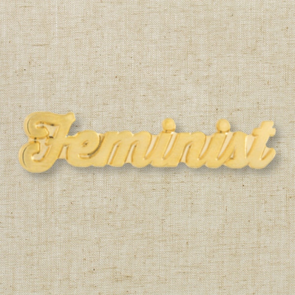 Feminist Gold Enamel Pin
