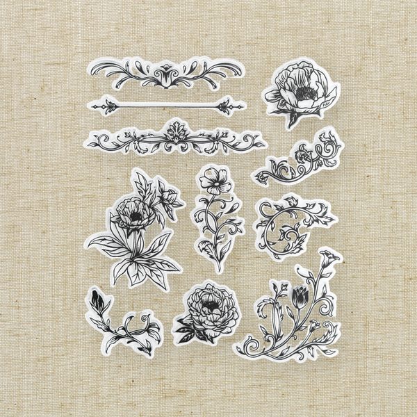 Antique Floral Acrylic Stamps