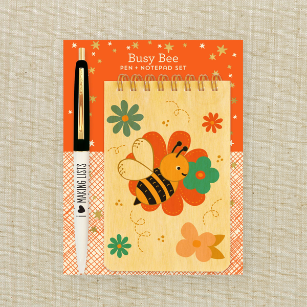 Busy Bee Gift Set - Mini Notepad & Pen