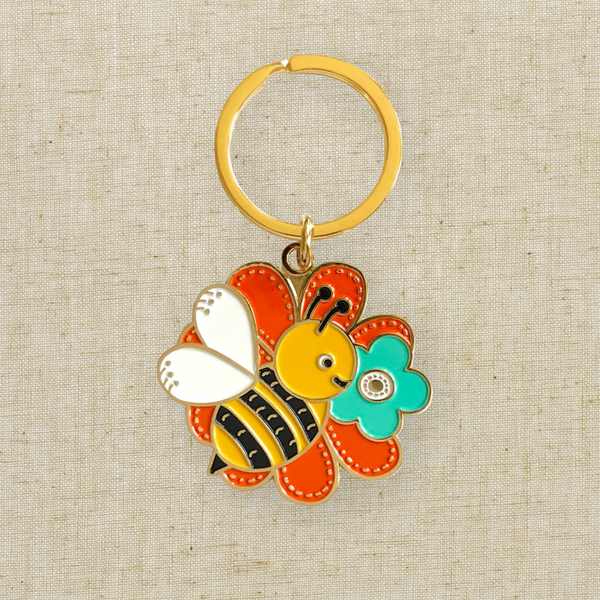 Bumble Bee Enamel Keychain