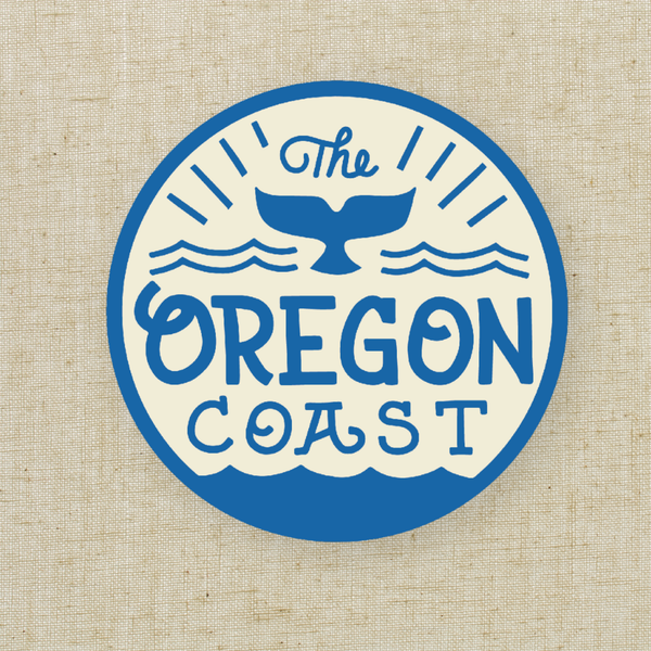 Oregon Coast Whale's Tail | 3.5" Round Sticker