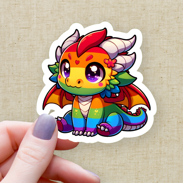 Chibi Pride Dragon Sticker