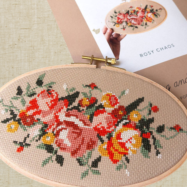 Rosy Chaos Cross Stitch Kit