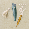 Ivory and Gold Heirloom Scissors with Case | Dusk Blue