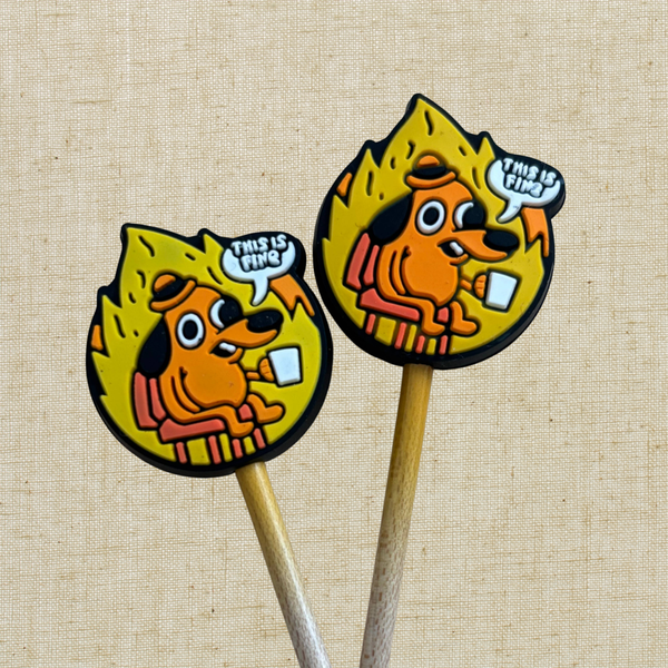 This is fine Meme Knitting Needle Point Protectors