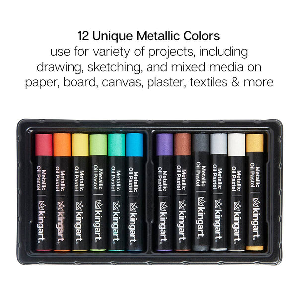 Oil Pastels - 12 Metallic Colors