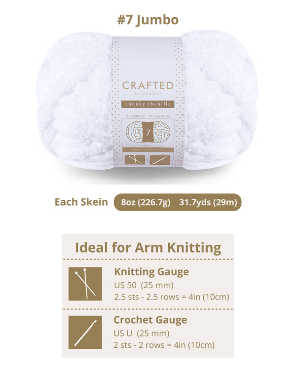 Chunky Chenill Yarn | 8oz/227g | Jumbo #7 | Pack of 8