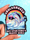 Undiagnosed | Retro Dolphin Holographic Vinyl Sticker