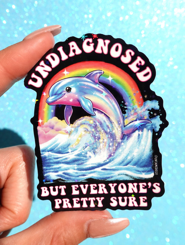Undiagnosed | Retro Dolphin Holographic Vinyl Sticker