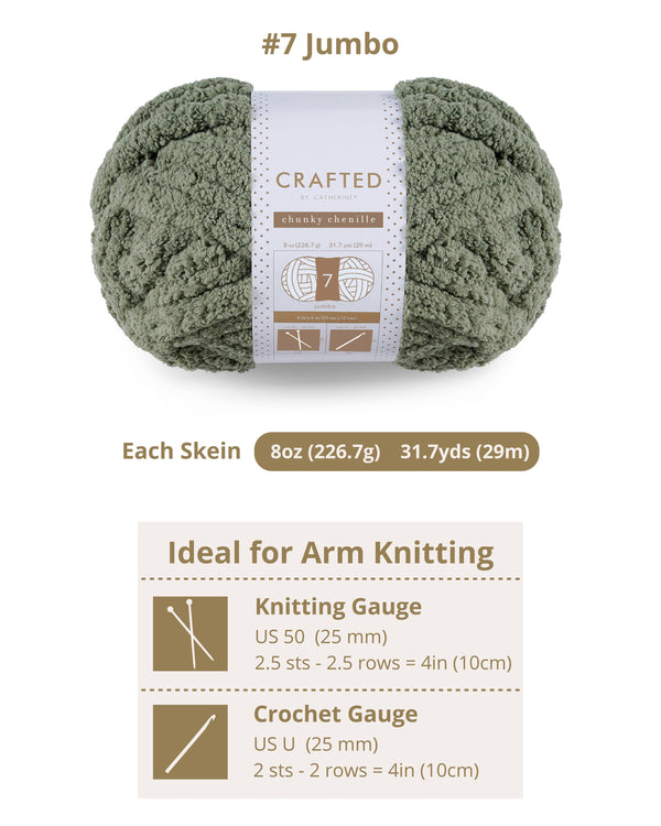 Chunky Chenill Yarn | 8oz/227g | Jumbo #7 | Pack of 8
