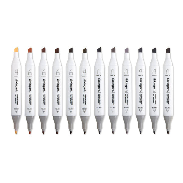 PRO Double-Ended Alcohol Markers - 12 Neutral Colors