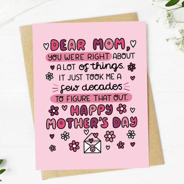 "Dear Mom You Were Right…" Card