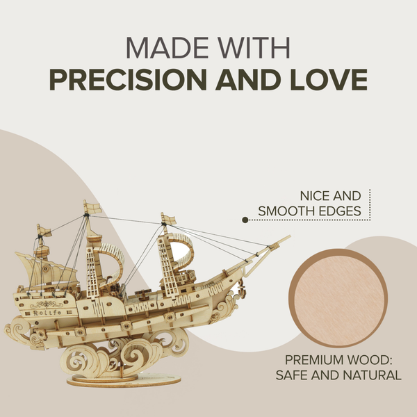 Sailing Ship – Laser-Cut Wooden 3D Puzzle
