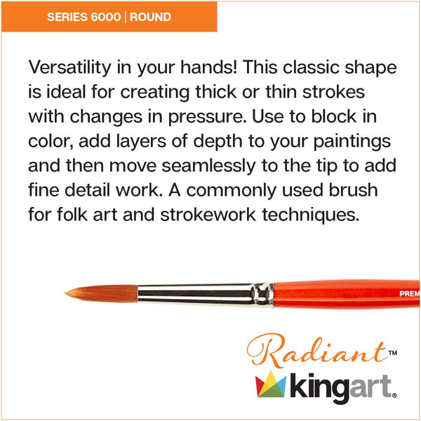 Radiant™ 6000 Round Golden Synthetic Brush Set - 5 pc