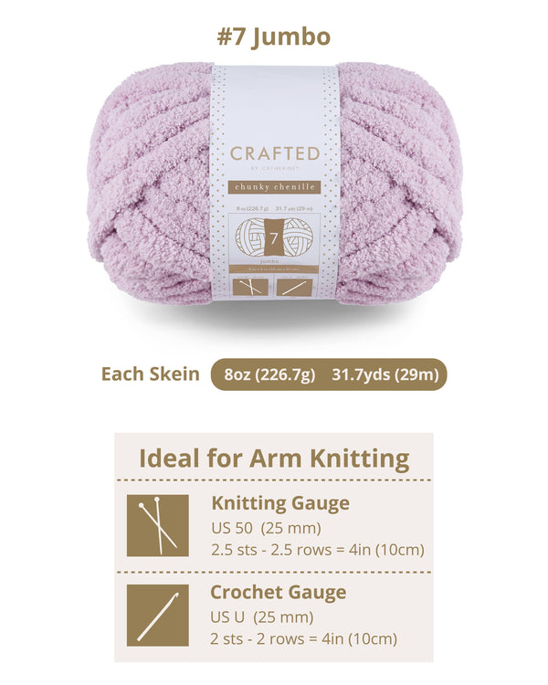 Chunky Chenill Yarn | 8oz/227g | Jumbo #7 | Pack of 6