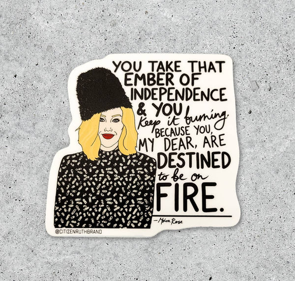 Schitt's Creek Moira Rose Ember vinyl sticker