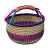 African Bolga Baskets : XL Round w/Leather Handles (G-179A)