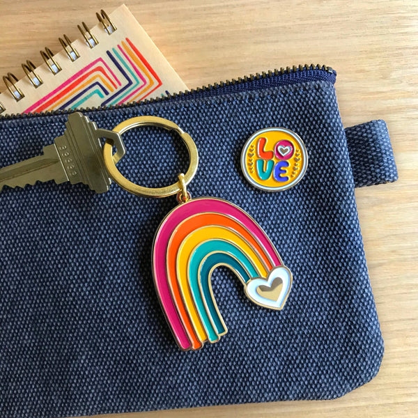 Rainbow Enamel Keychain