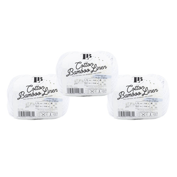 Lion Brand Yarn LB Collection CottonBamboo Linen 3Pack