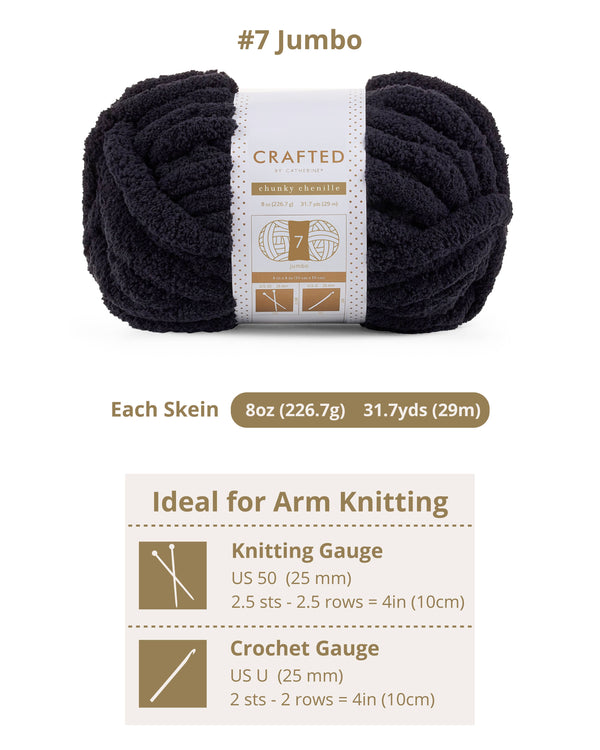 Chunky Chenill Yarn | 8oz/227g | Jumbo #7 | Pack of 6