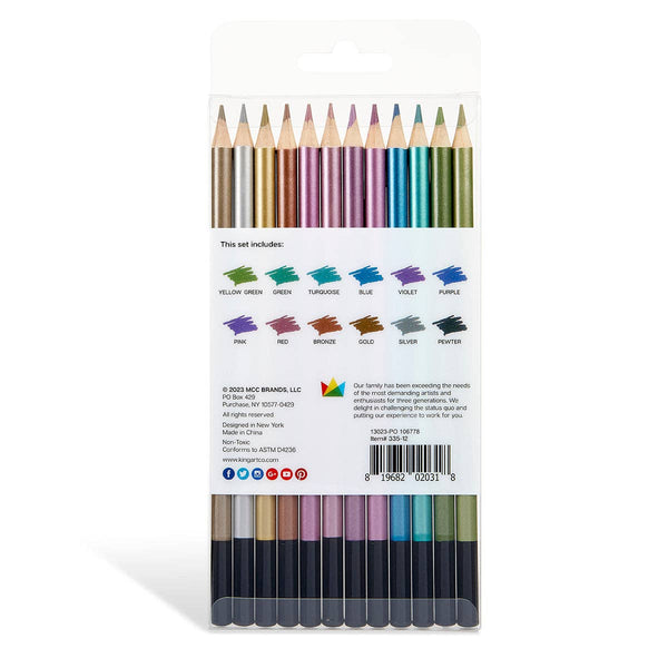 Colored Pencils - 12 Metallic Colors