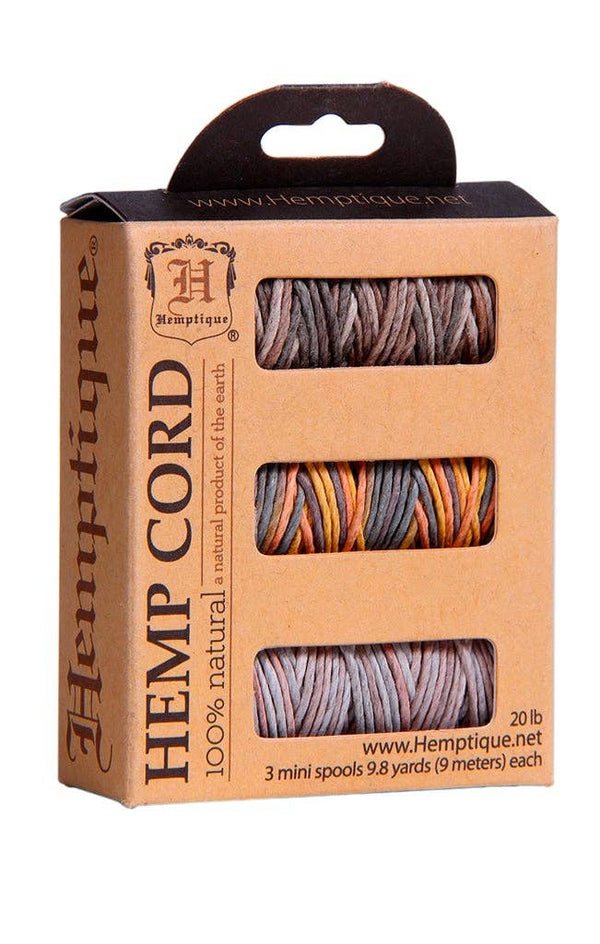 Hemp Cord 3-Pack MiniI Spool Set In Box