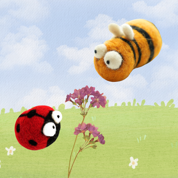 Bee & Ladybug – DIY Needle Felting Kit