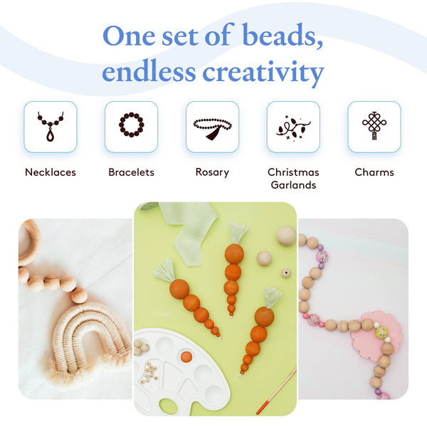 Unfinished Wooden Beads – 1¼” Round- 3/8" Hole