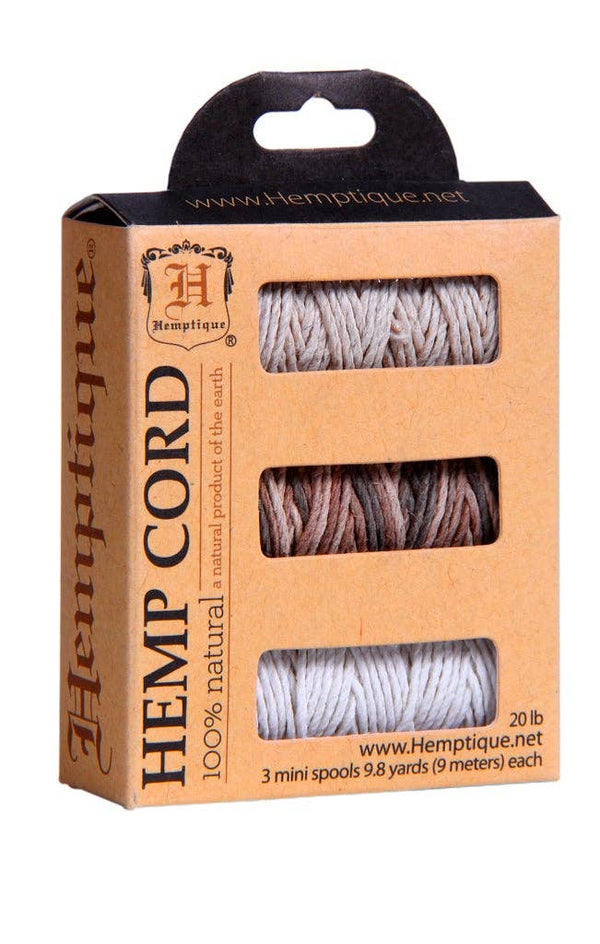 Hemp Cord 3-Pack MiniI Spool Set In Box