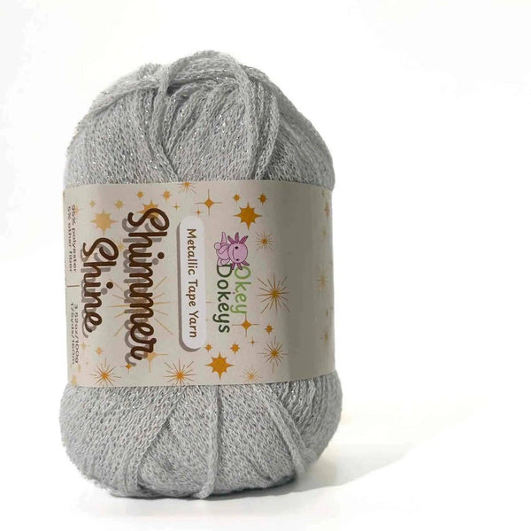 Metallic Shimmer Ribbon Yarn – Lightweight Tube Tape Yarn for Crochet Bags, Accessories & Decorative Projects (100g)