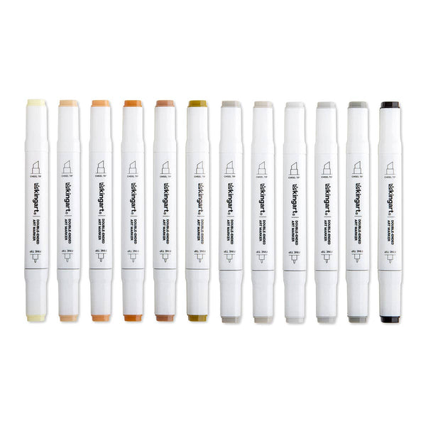 PRO Double-Ended Alcohol Markers - 12 Neutral Colors