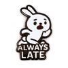 Always Late White Rabbit Pin