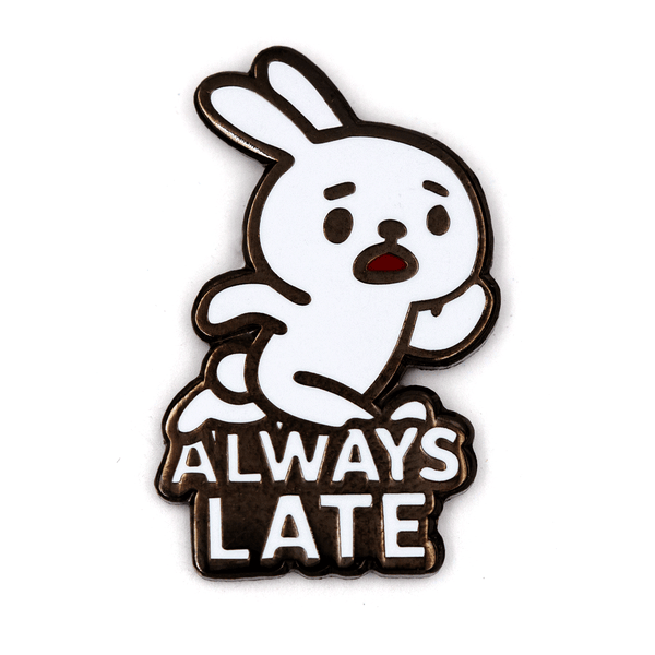 Always Late White Rabbit Pin
