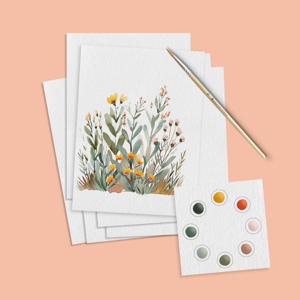 All in One Watercolor Postcards: Desert Blooms