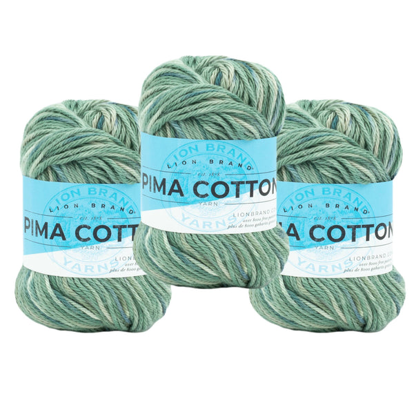 Lion Brand Yarn Pima Cotton 3 Pack