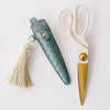 Ivory and Gold Heirloom Scissors with Case | Dusk Blue