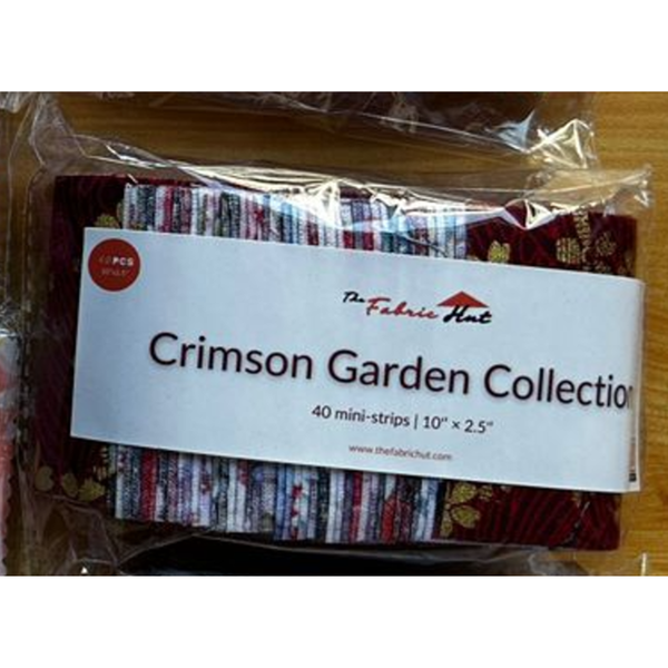 40-Piece Cotton 2.5'' x 10'' Mini Strips - Crimson Garden Collection