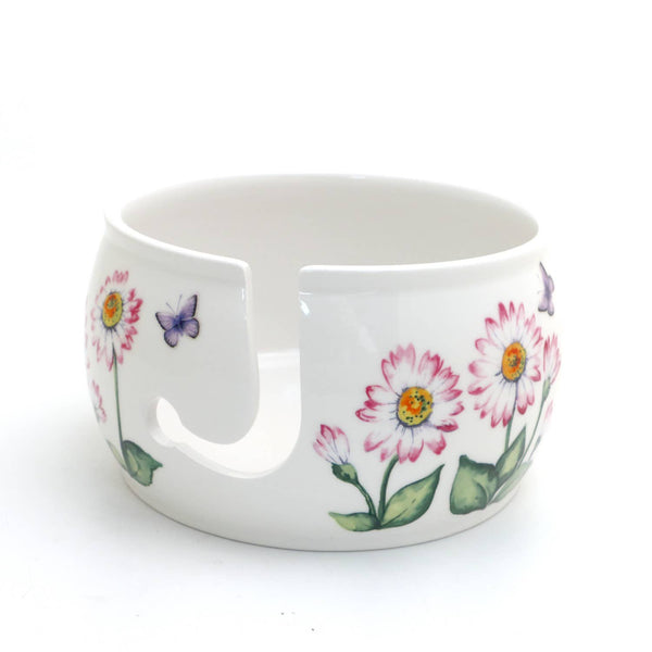 Pink Daisy Yarn Bowl