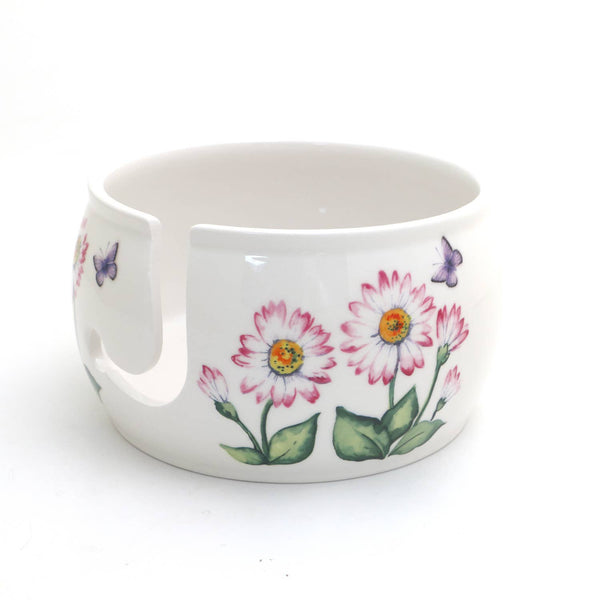 Pink Daisy Yarn Bowl