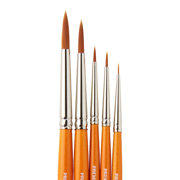 Radiant™ 6000 Round Golden Synthetic Brush Set - 5 pc