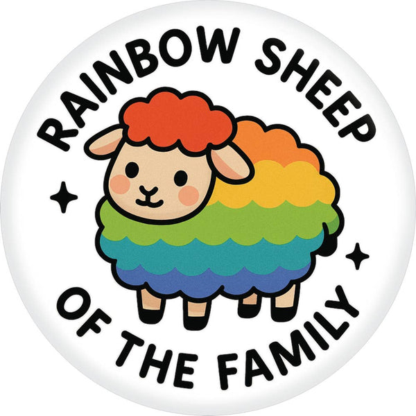 Rainbow Sheep Button Pin | 1.25”