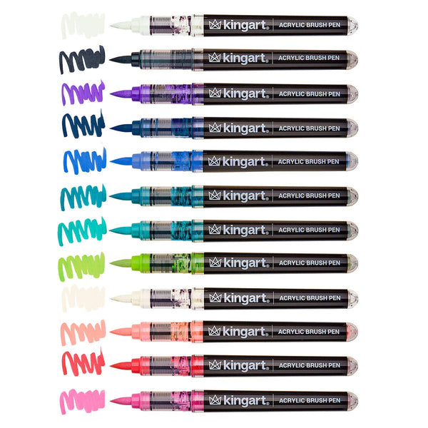 PRO Acrylic Paint Brush Pens - 12 Lettering Colors