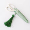 Ivory and Gold Heirloom Scissors with Case | Sage Green