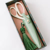Ivory and Gold Heirloom Scissors with Case | Sage Green