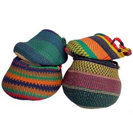 African Bolga Baskets : Pot-Shaped Basket (G-161)